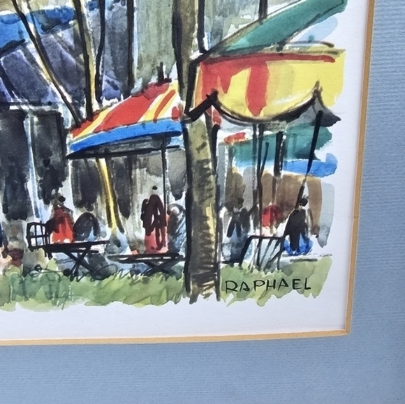 Vintage print of Place du Centre, signed Raphael. - Picture 6 of 14